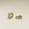 Crystal Ridged Huggies in Gold-Astrid &amp; Miyu