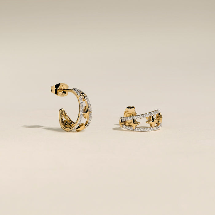Illusion Crystal Cosmic Hoops in Gold-Astrid &amp; Miyu