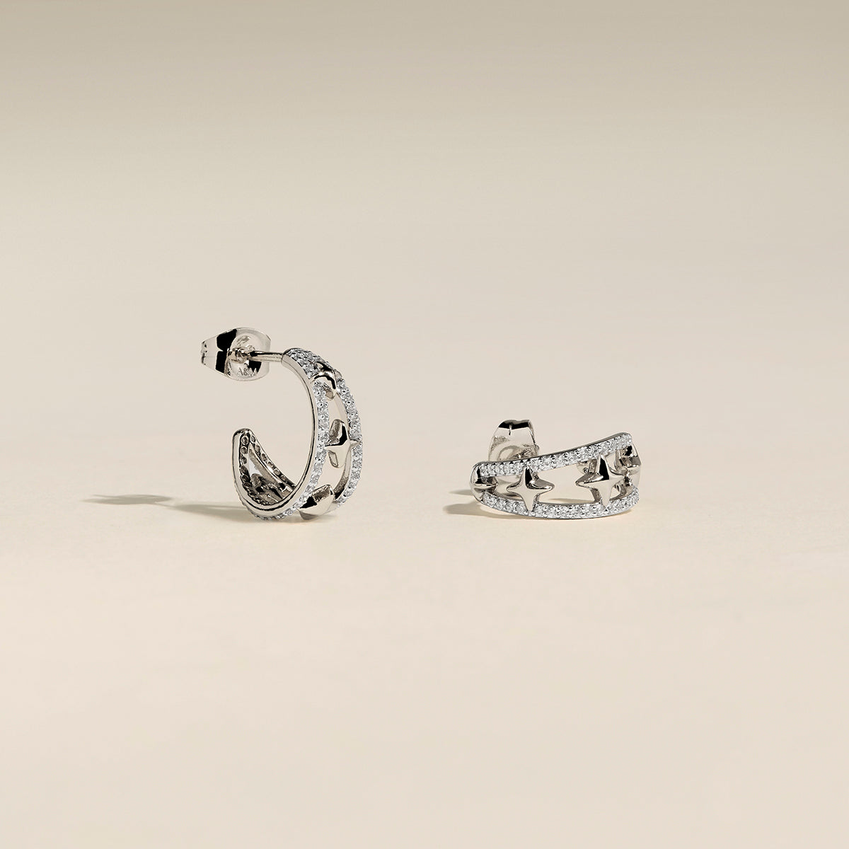 Illusion Crystal Cosmic Hoops in Silver-Astrid &amp; Miyu