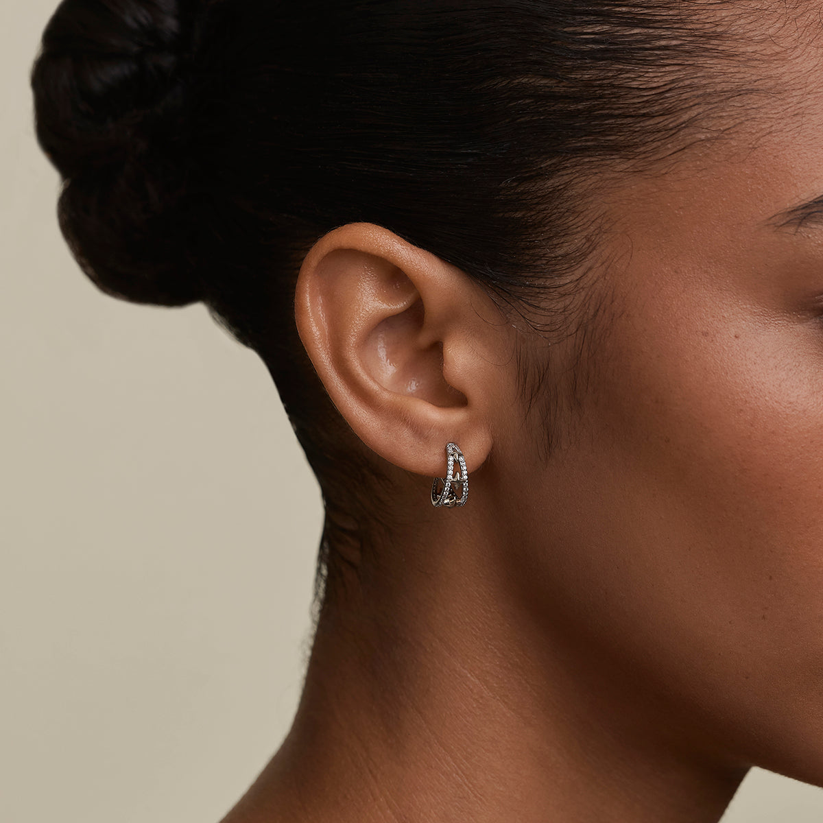 Illusion Crystal Cosmic Hoops in Silver-Astrid &amp; Miyu