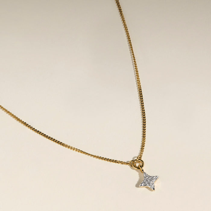 Pavé Cosmic Star Pendant Necklace in Gold-Astrid &amp; Miyu