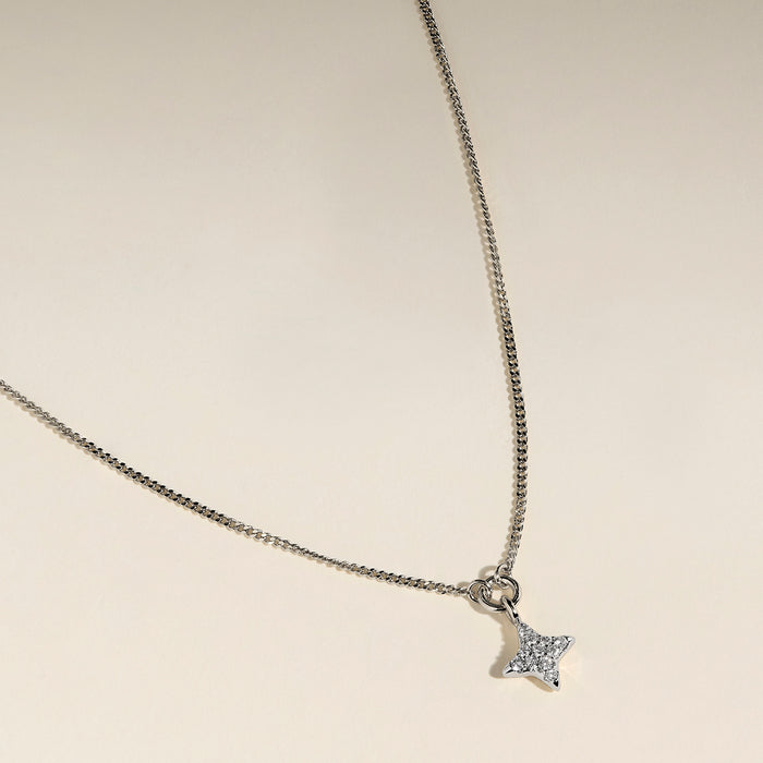 Pavé Cosmic Star Pendant Necklace in Silver-Astrid &amp; Miyu