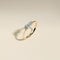Aquamarine March Birthstone Milestone Ring in Solid Gold-Astrid &amp; Miyu