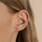 Twisted Rope Curved Piercing Stud in Solid Gold-Astrid &amp; Miyu