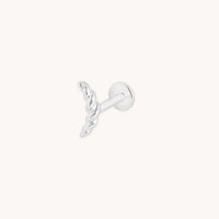Twisted Rope Curved Piercing Stud in Solid White Gold-Astrid &amp; Miyu