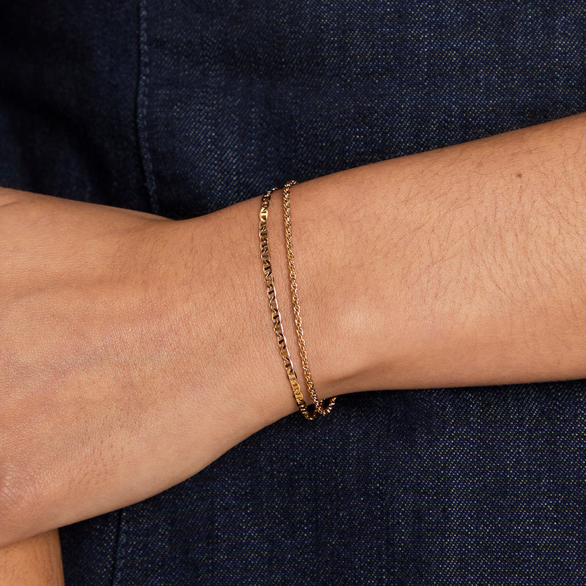 Illusion Double Chain Bracelet in Gold-Astrid &amp; Miyu