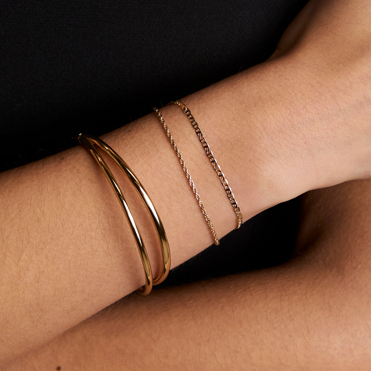 Illusion Double Chain Bracelet in Gold-Astrid &amp; Miyu