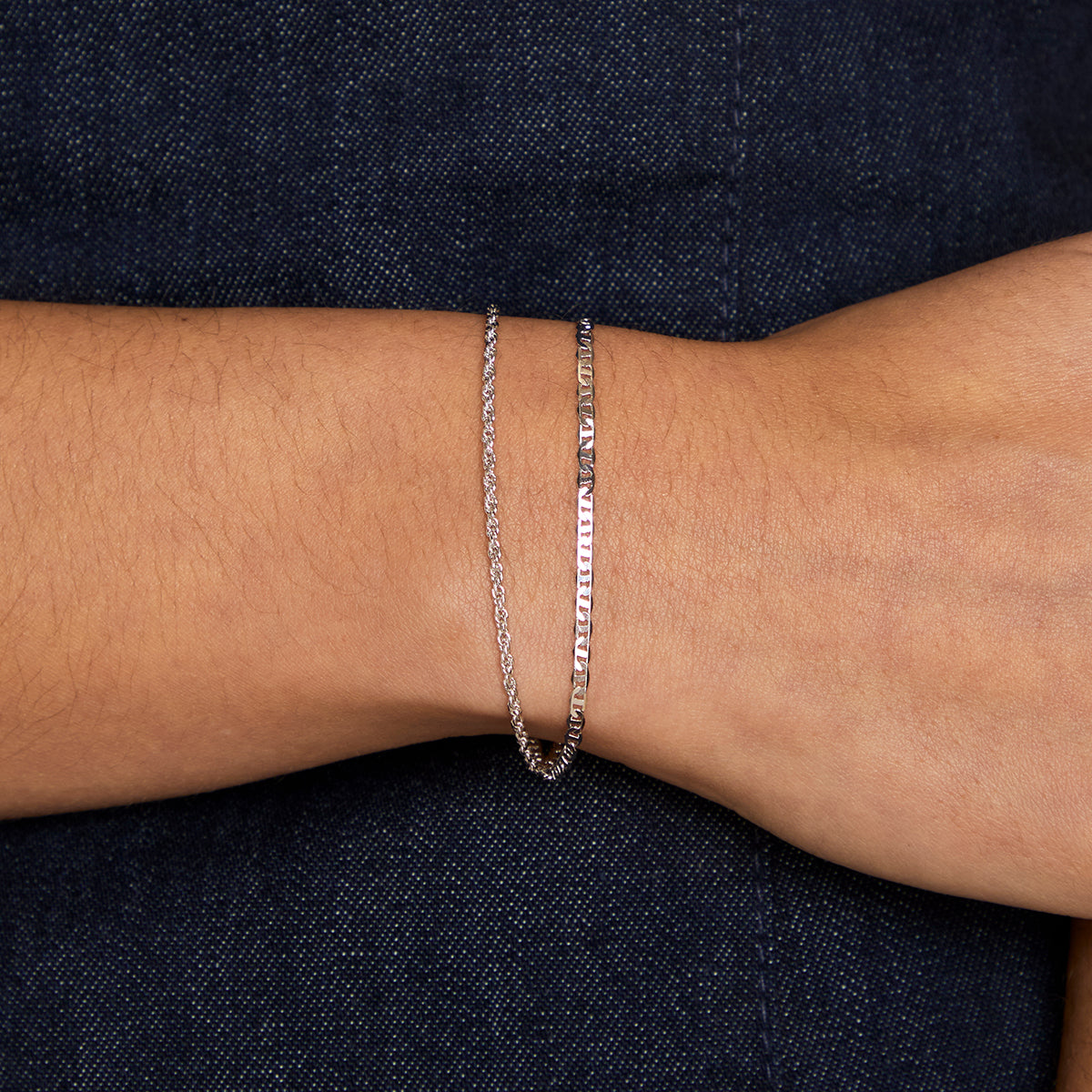 Illusion Double Chain Bracelet in Silver-Astrid &amp; Miyu