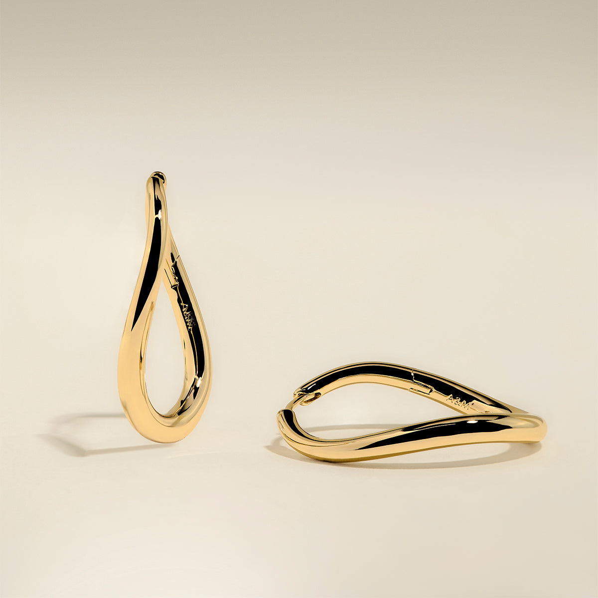 Wave Large Hoops in Gold-Astrid &amp; Miyu