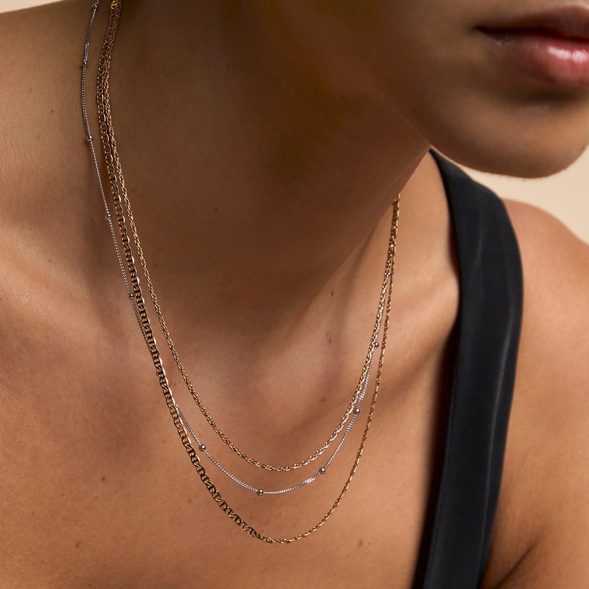 Illusion Double Chain Necklace in Gold-Astrid &amp; Miyu