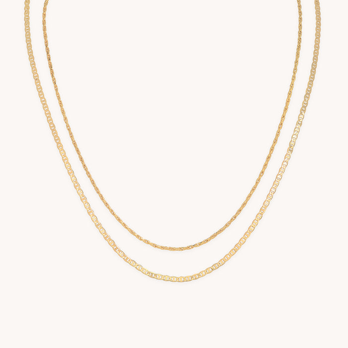 Illusion Double Chain Necklace in Gold-Astrid &amp; Miyu