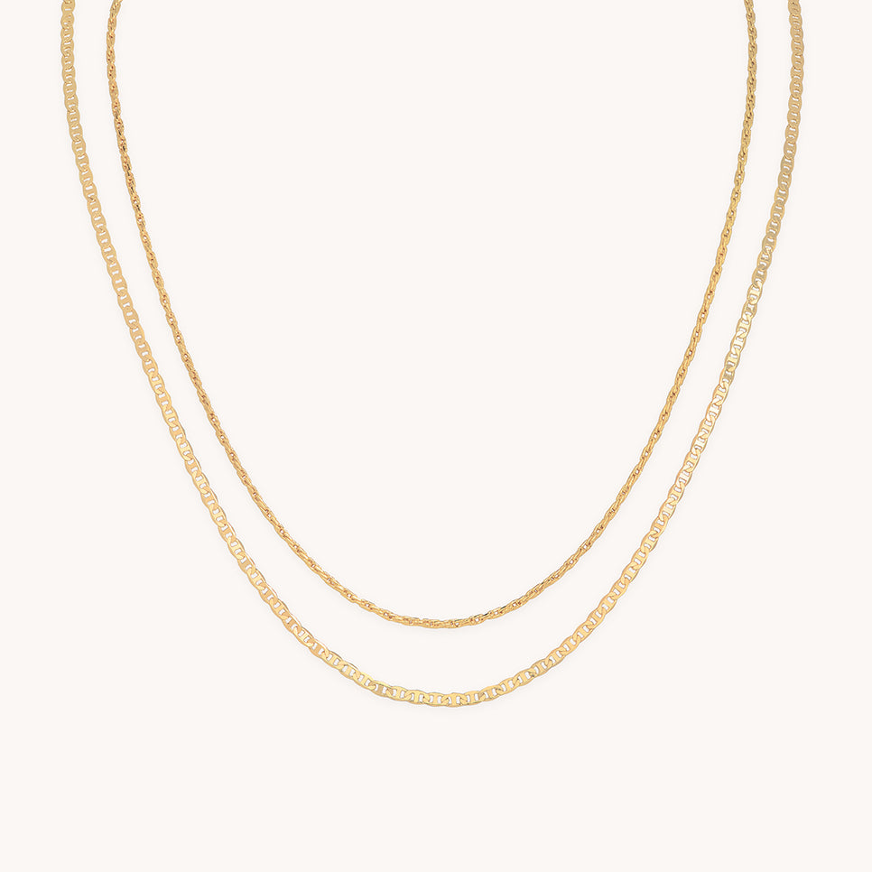 Illusion Double Chain Necklace in Gold-Astrid &amp; Miyu