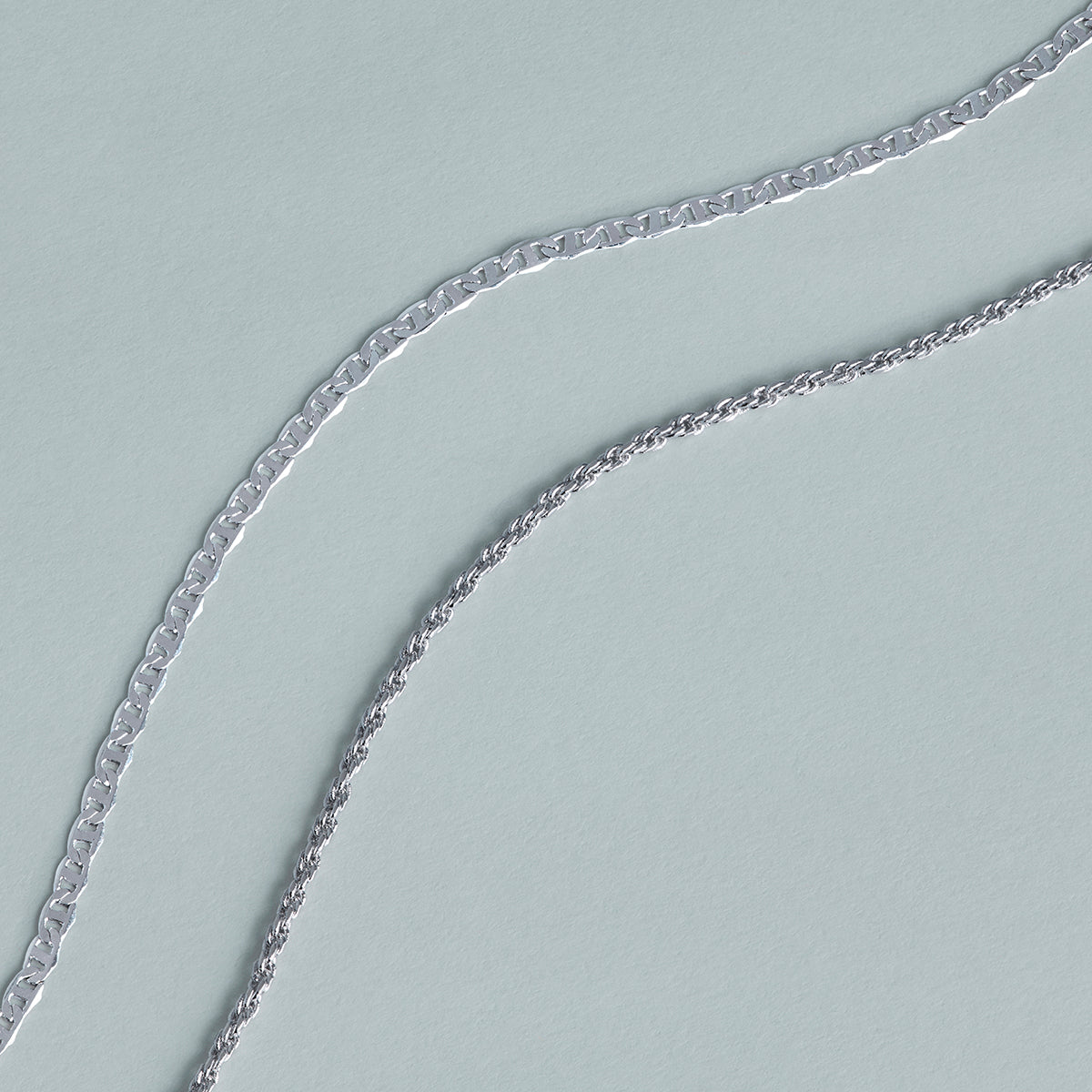 Illusion Double Chain Necklace in Silver-Astrid &amp; Miyu