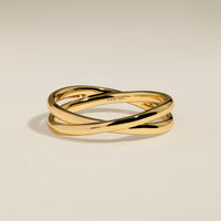 Crossover Illusion Band Ring in Gold-Astrid &amp; Miyu