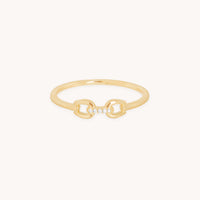 Diamond Hardware Ring in Solid Gold-Astrid &amp; Miyu