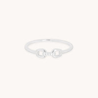 Diamond Hardware Ring in Solid White Gold-Astrid &amp; Miyu