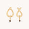 Diamond & Quartz Charm Molten Huggies in Solid Gold-Astrid &amp; Miyu