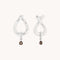 Diamond & Quartz Charm Molten Huggies in Solid White Gold-Astrid &amp; Miyu