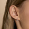 Diamond & Quartz Charm Molten Huggies in Solid White Gold-Astrid &amp; Miyu