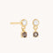 Diamond & Quartz Charm Studs in Solid Gold-Astrid &amp; Miyu
