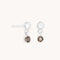 Diamond & Quartz Charm Studs in Solid White Gold-Astrid &amp; Miyu