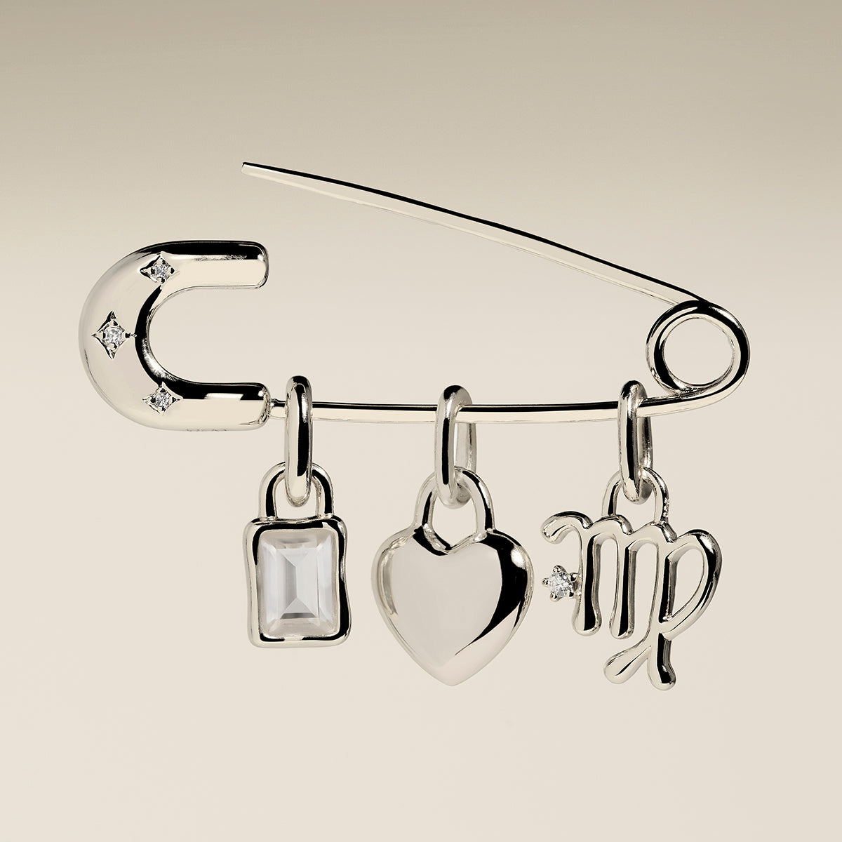 Charm Pin Brooch in Silver-Astrid &amp; Miyu