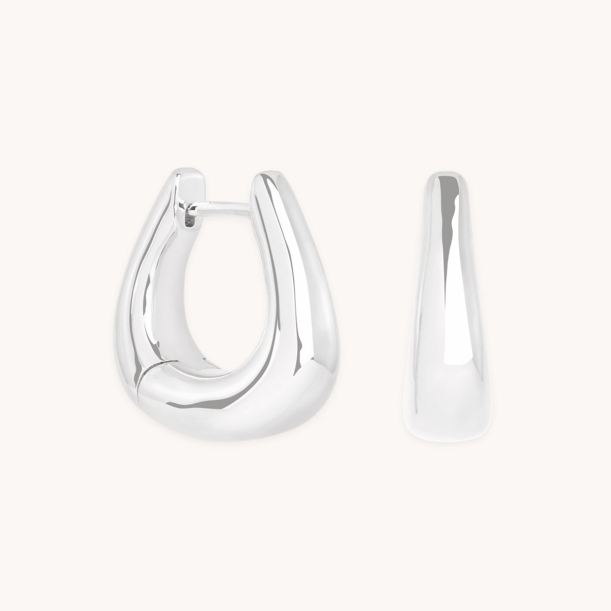 Saddle Medium Hoops in Silver-Astrid &amp; Miyu