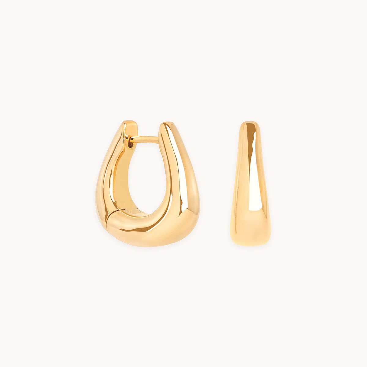 Saddle Small Hoops in Gold-Astrid &amp; Miyu