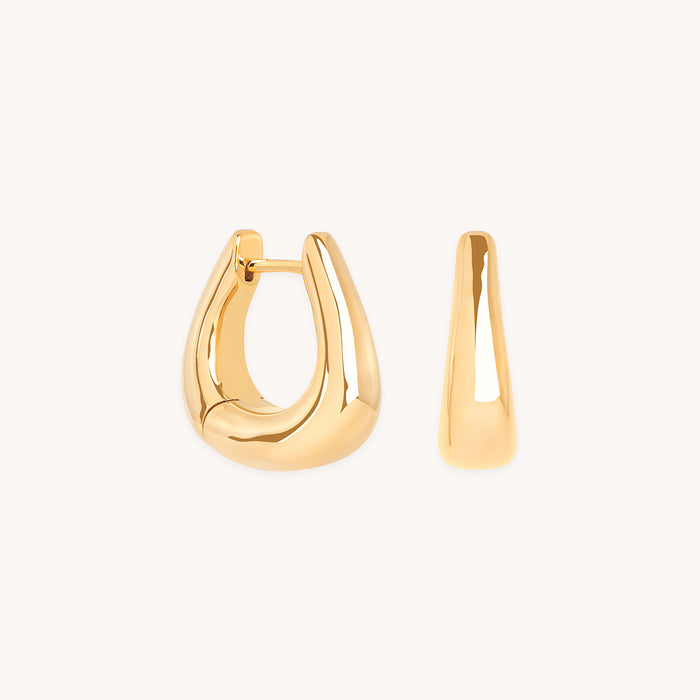 Saddle Small Hoops in Gold-Astrid &amp; Miyu