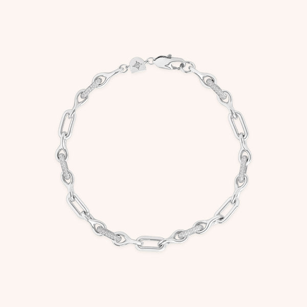 Pavé Chain Link Bracelet in Silver-Astrid &amp; Miyu