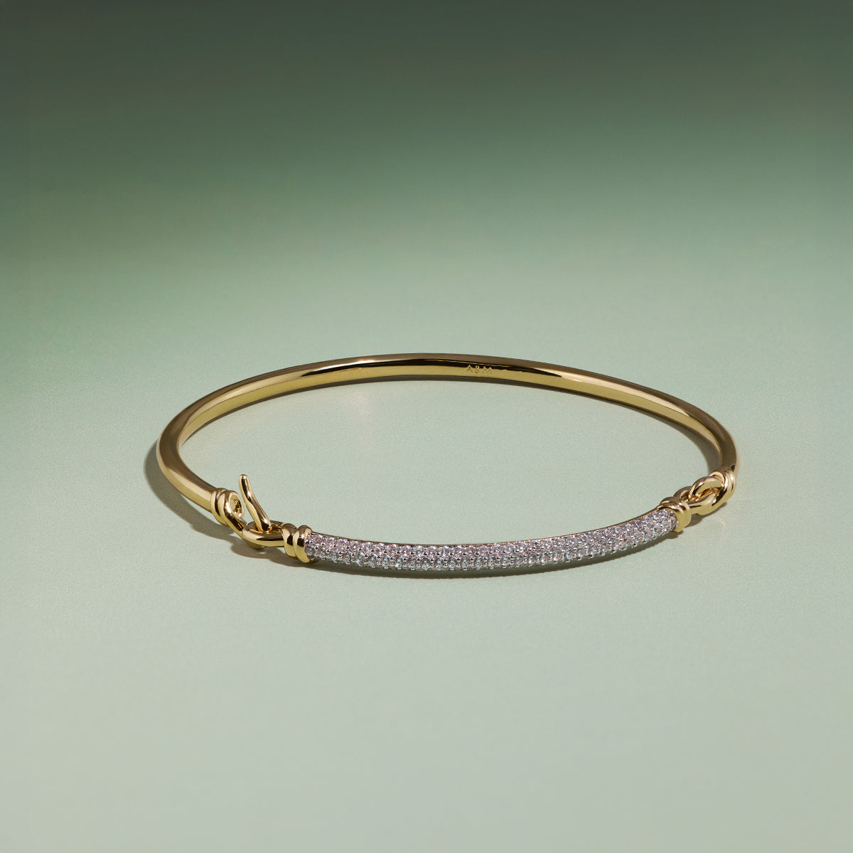 Pavé Knot Bangle in Gold-Astrid &amp; Miyu