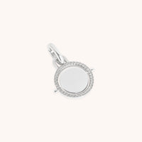 Pavé Spinning Coin Clip Charm in Silver-Astrid &amp; Miyu