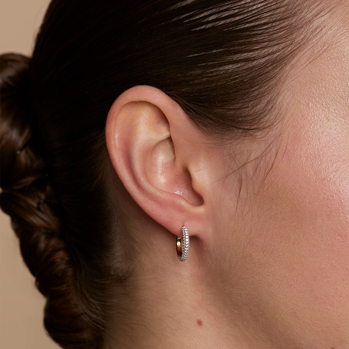 Pavé Essential Small Hoops in Gold-Astrid &amp; Miyu