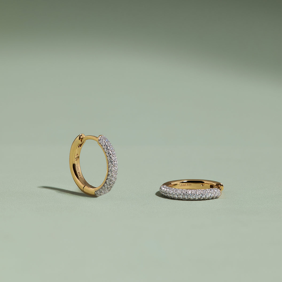 Pavé Essential Small Hoops in Gold-Astrid &amp; Miyu