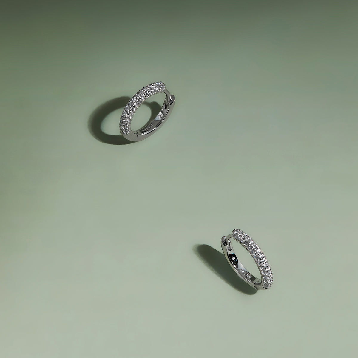 Pavé Essential Small Hoops in Silver-Astrid &amp; Miyu