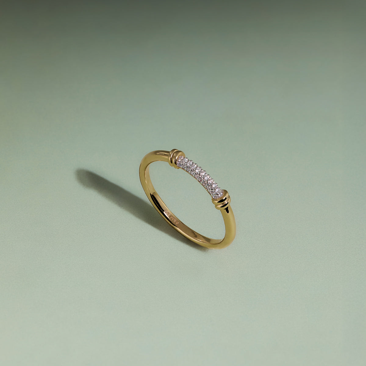 Pavé Knot Ring in Gold-Astrid &amp; Miyu