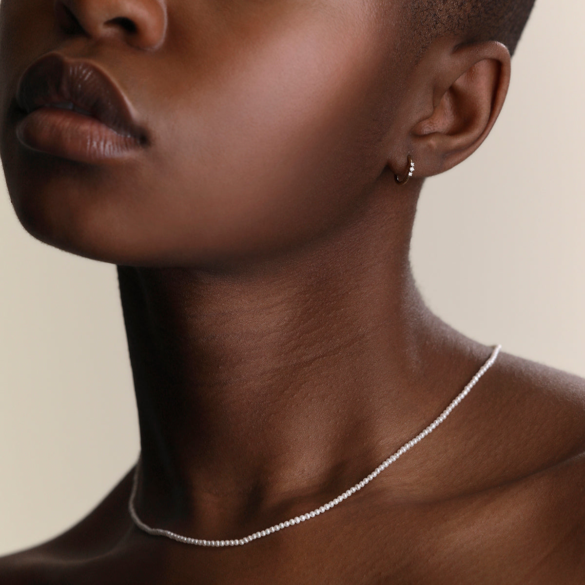 Pearl Necklace in Solid White Gold-Astrid &amp; Miyu