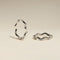 Scalloped Crystal Medium Hoops in Silver-Astrid &amp; Miyu