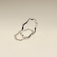 Scalloped Crystal Band Ring in Silver-Astrid &amp; Miyu