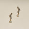 Scalloped Crystal Charm Studs in Gold-Astrid &amp; Miyu