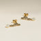 Scalloped Crystal Charm Studs in Gold-Astrid &amp; Miyu