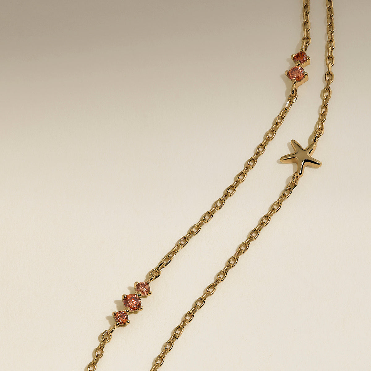 Starfish Double Chain Bracelet in Gold-Astrid &amp; Miyu