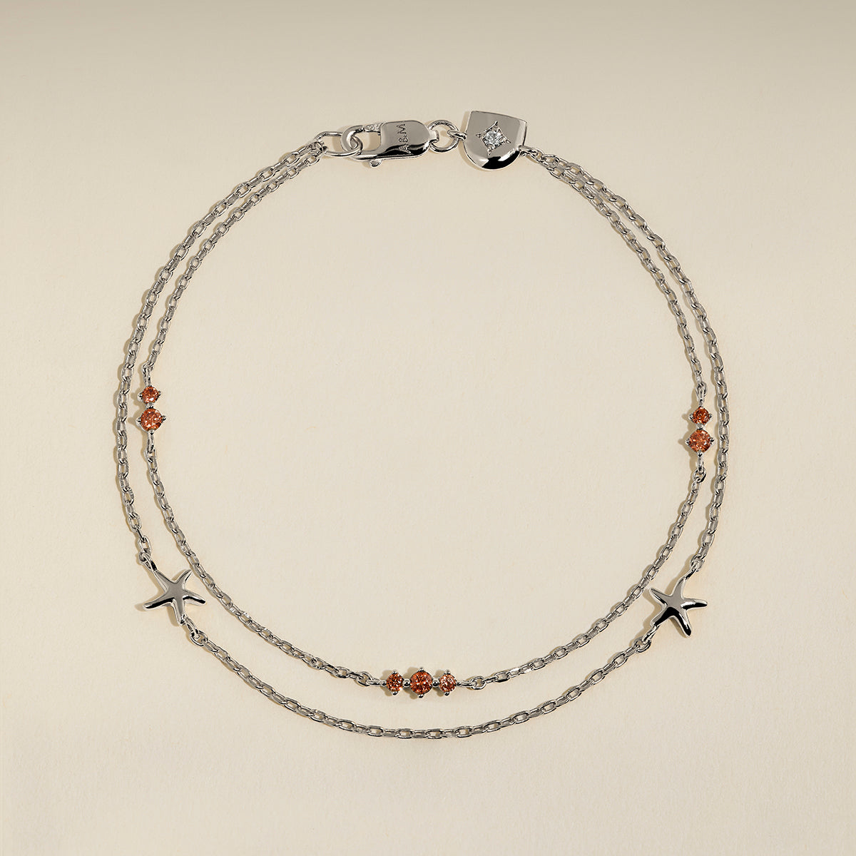 Starfish Double Chain Bracelet in Silver-Astrid &amp; Miyu