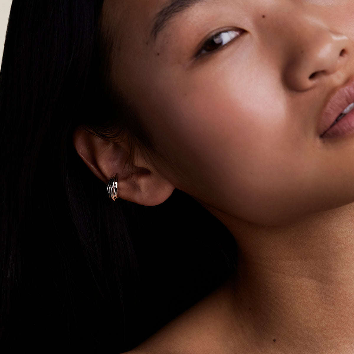 Ripple Wave Ear Cuff in Silver-Astrid &amp; Miyu