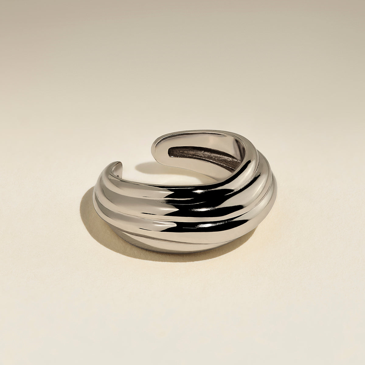 Ripple Wave Ear Cuff in Silver-Astrid &amp; Miyu