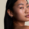 Sunset Pear Hoops in Silver-Astrid &amp; Miyu