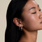 Sunset Pear Charm Hoops in Silver-Astrid &amp; Miyu