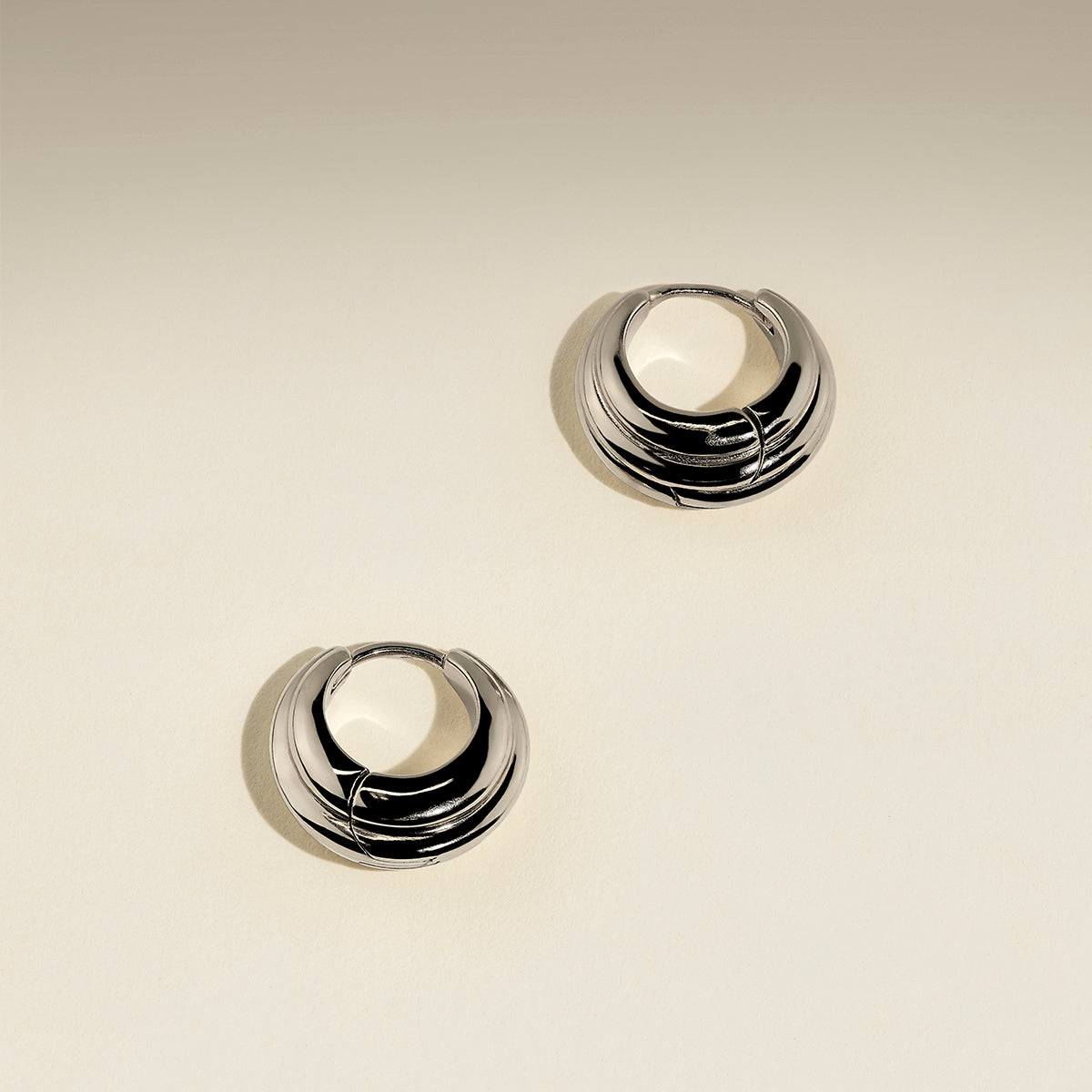 Ripple Wave Huggies in Silver-Astrid &amp; Miyu
