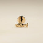 Fish Piercing Stud in Solid Gold-Astrid &amp; Miyu