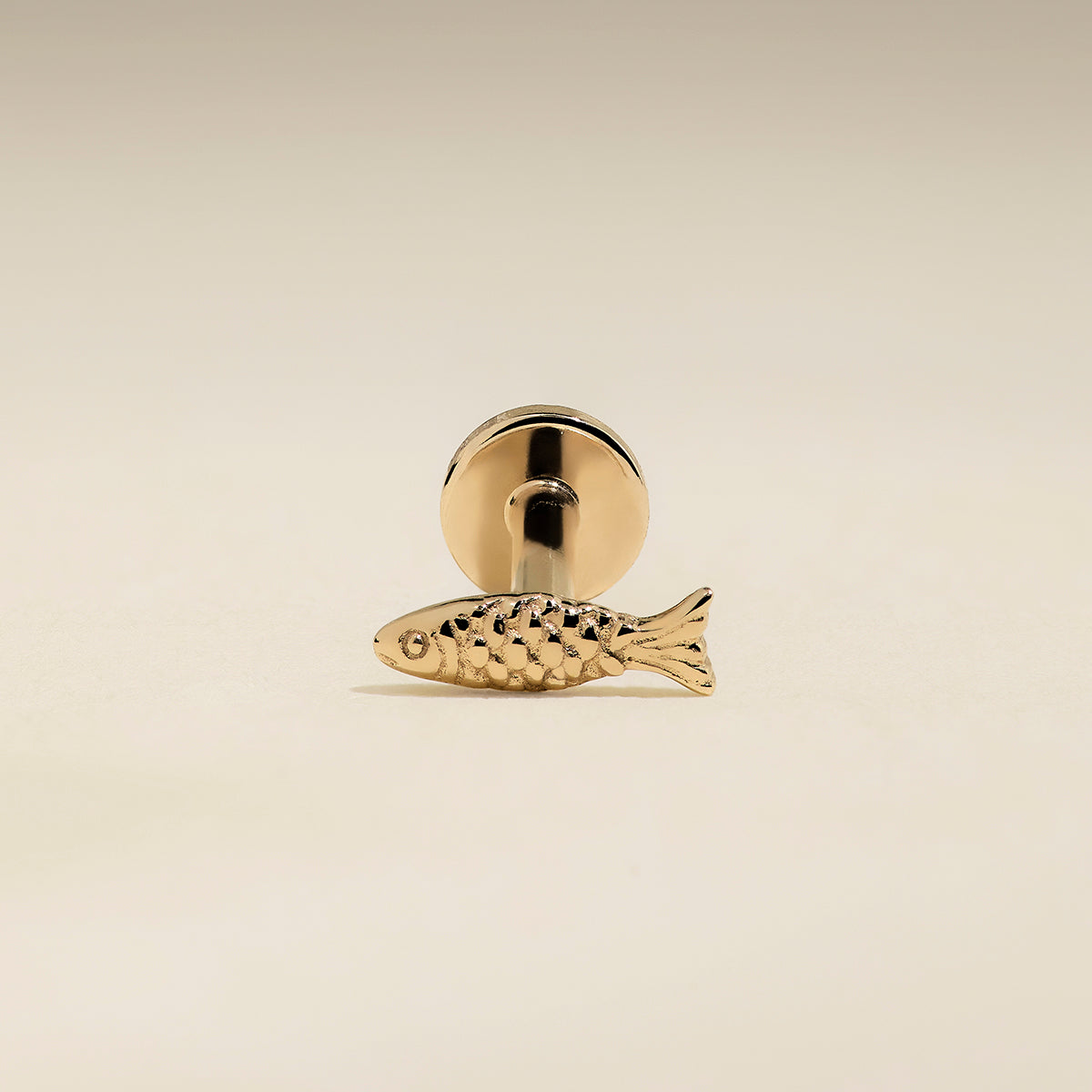 Fish Piercing Stud in Solid Gold-Astrid &amp; Miyu
